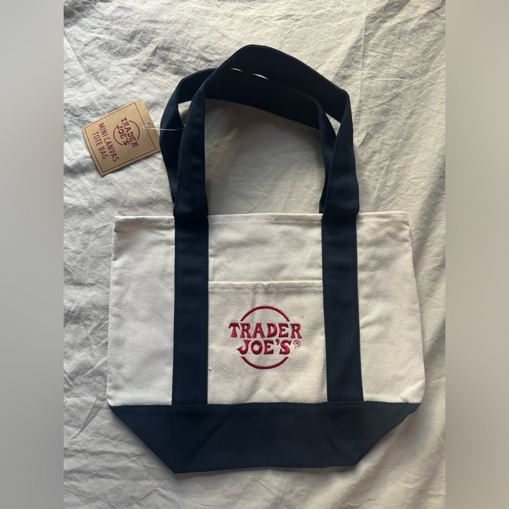 TRADER JOES NAVY MINI CANVAS TOTES *NWT*
